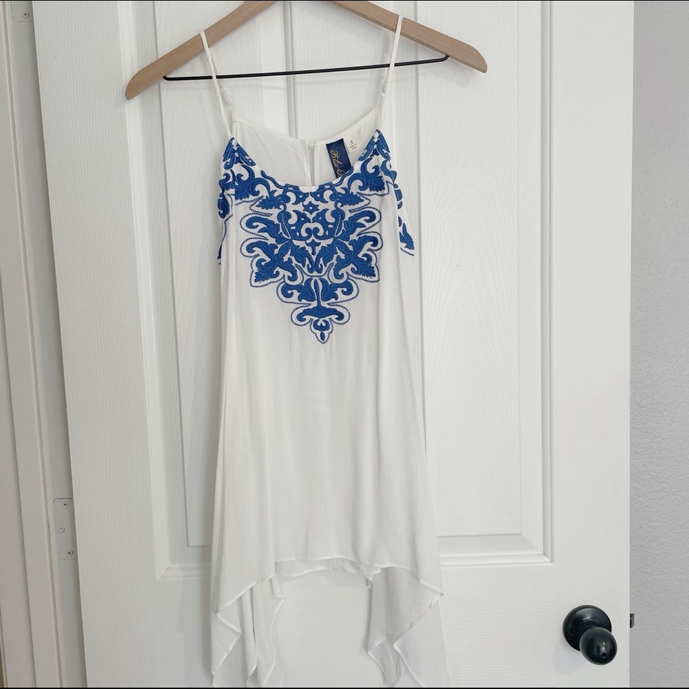 NWT Blue Rain Francesca’s White Blouse